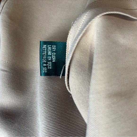 Ralph Lauren silk button down tunic. Tan color size large - Picture 3 of 7